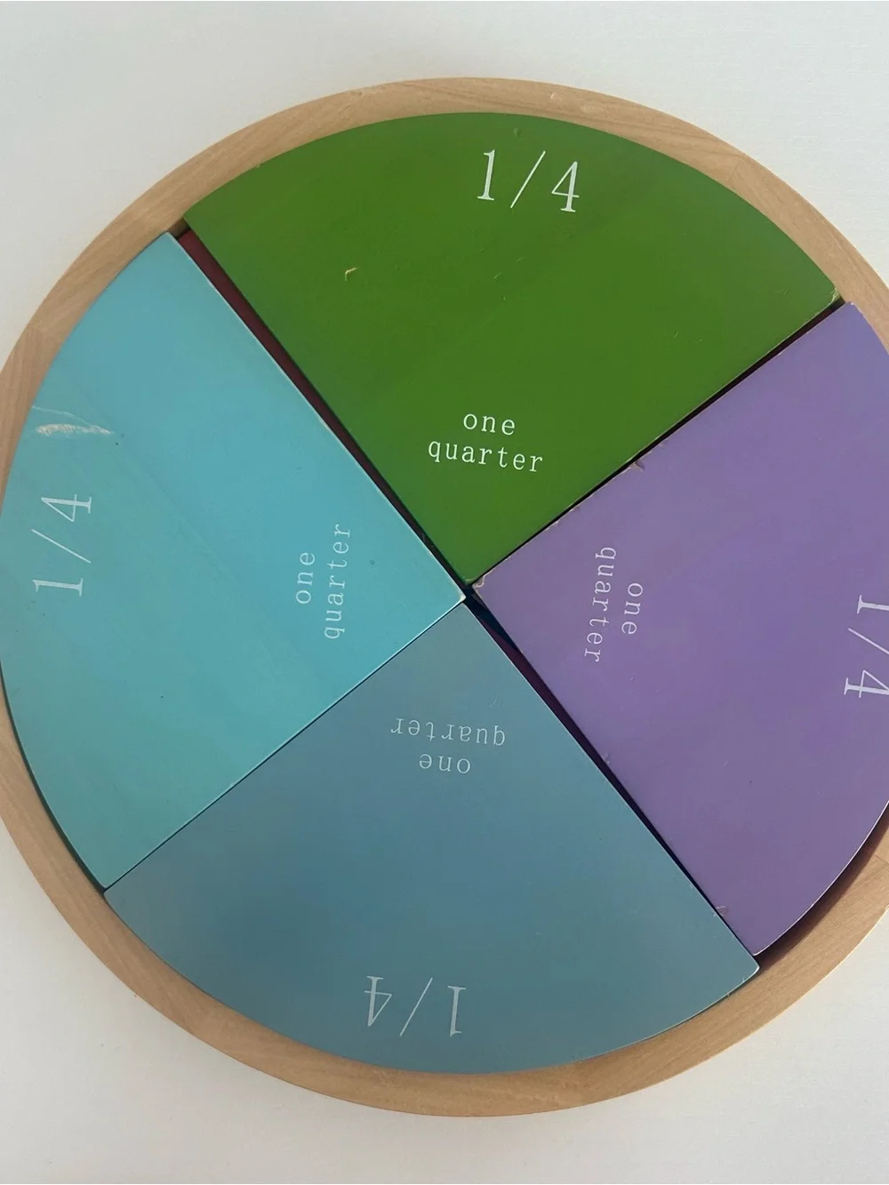 Pottery Barn Kids Math Fractions Educational Wooden Puzzle for Learning